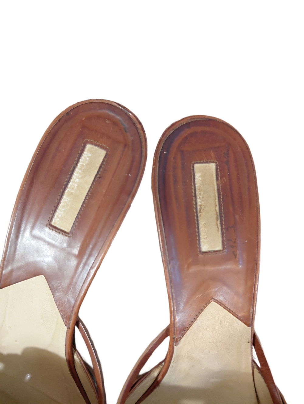Vintage Michael Kors Brown Pointed-Toe Leather Mule Heels - Picture 4 of 10